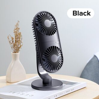 Joyroom Usb Fan Oplaadbare Desktop/Tafel Fan Whisper Quiet Fan Koeler Verticale Dubbele Ventilator 2000Mah zwart 2000mAh