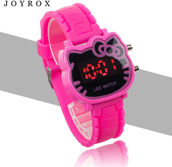 JOYROX Hot Hello Kitty LED Children Watches 2018 Rubber Strap Child Watch Fashion Girls Kids Digital Wristwatch Casual Clock