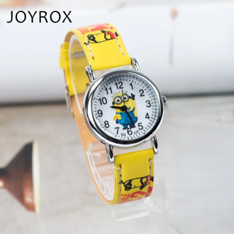 JOYROX Pattern Children's Watch Hot Cartoon Leather Strap 2018 Fashion Kids Quartz Wristwatch Boys Girls Students Clock