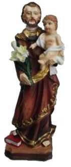 Jozef beeldje - met Jezus op zijn arm - 13 cm - polystone - religieuze beelden Multi