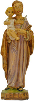 Jozef beeldje - met Jezus op zijn arm - 15 cm - polystone - religieuze beelden