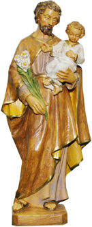 Jozef beeldje - met Jezus op zijn arm - 25 cm - polystone - religieuze beelden