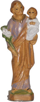 Jozef beeldje - met Jezus op zijn arm - 7 cm - polystone - religieuze beelden Multi
