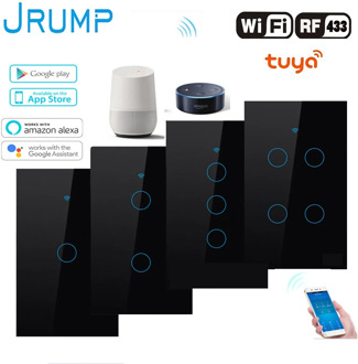 JRUMP Wifi Smart Touch Switch Voice Control Light Switch With Wireless Remote Control Wall Switch Work Alexa Echo Google Home