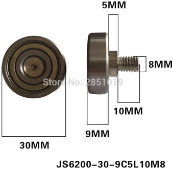 JS6200-30-9C5L10M8Free 10 stks 6200zz schroef NTBG serie Schroef lager katrol M8 rvs Cashbox katrol OD 30mm
