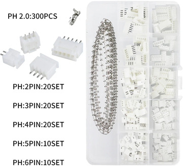 JST 2.0 PH/2.54 XH Male Female Connector 2/3/4/5/6Pin Plug With terminal Wires Cables Socket Header Dupont Wire Connectors Kit