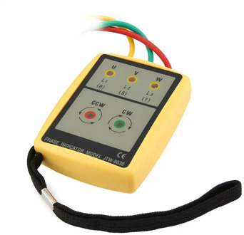 JTW JTW-8030 Portable 3 Phase Sequence Meter Multimeter Presence Rotation Tester Phase Indicator Detector Meter LED Buzzer