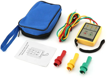 JTW JTW-8030 Portable 3 Phase Sequence Meter Multimeter Presence Rotation Tester Phase Indicator Detector Meter LED Buzzer