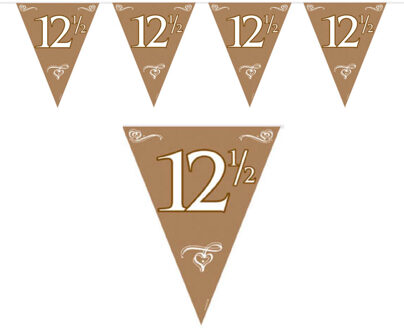 Jubileum vlaggenlijn thema 12,5 jaar - brons/koper - kunststof - 600 cm Goudkleurig