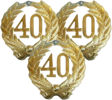 Jubileumkrans 40 jaar thema feestartikelen versiering - 3x - jubileum/getrouwd