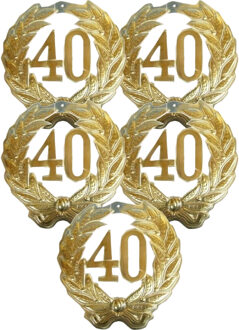 Jubileumkrans 40 jaar thema feestartikelen versiering - 5x - jubileum/getrouwd
