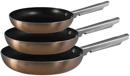 Juego De Saus Pannen (20, 24,28 Cm) In Aluminium Persen, 3 Set Keuken Benodigdheden En Pack 3 Lunchboxen Van Voedsel San Ignacio reeks 3 pans