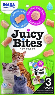 Juicy Bites - Kattensnack - Inktvis - Bouillon - 3x11,3 gram