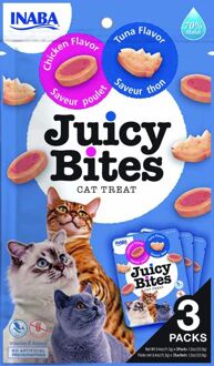 Juicy Bites - Kattensnack - Kip - Tonijn - 3x11,3 gram