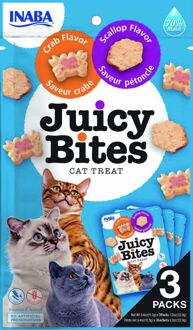 Juicy Bites - Kattensnack - Krab - Sint-jakobsschelp - 3x11,3 gram