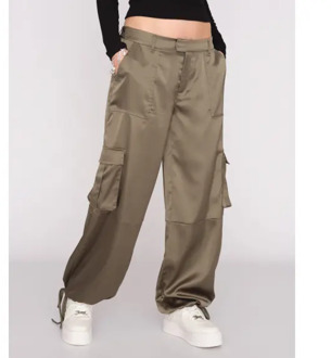 Juicy Couture Fanta satin cargo pants with diamant logo Groen - XS