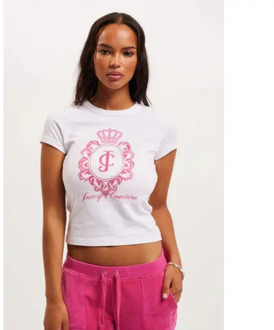 Juicy Couture Heritage cret fitted t-hirt Wit - S