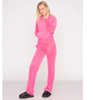 Juicy Couture Robertson classic hoodie with layla low rise flare pants Roze - S-M