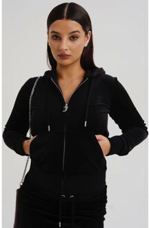 Juicy Couture Robertson Classic Jack Polyester Dames Zwarte Hooded Sweatshirt - maat L