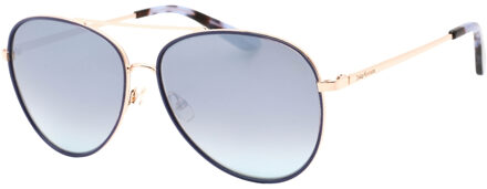 Juicy Couture zilveren lens blauwe detail gouden zonnebril - maat