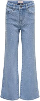 Juicy Wide Rhinestone Jeans Meisjes blauw - 152