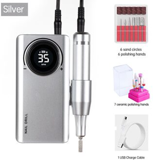 Juk Collega Oplaadbare Draagbare Nail Boor Machine 35000Rpm Elektrische Nagelvijl Manicure Boor Set Nail Gereedschap Voor Nail Salon 35000RPM 30W SR-B