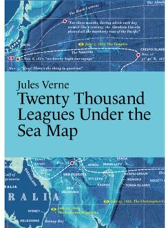 Jules Verne, Twenty Thousand Leagues Under The Sea Map - Literary Maps Series - Martin Thelander