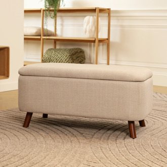 Julia bankje met opbergruimte beige - 83 x 41 cm