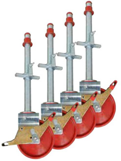 JUMBO 4x JUMBO Wiel | Ø 200 mm | Geremd Nylon | Gegalvaniseerde Spindel - 411400204