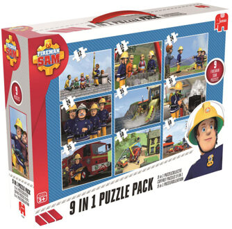 Jumbo Brandweerman Sam 9 in 1 puzzelcollectie, 12 tot 50 stukjes