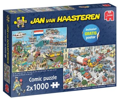 Jumbo Jan van Haasteren Legpuzzel Traffic Chaos, 2x1000st.