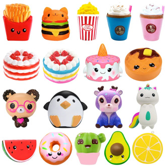 Jumbo Kawaii Popcorn Fries Panda Squishy Cake Deer Milk Squeeze Toys Slow Rising Cream Scented Antistress Child Kid Baby Toys