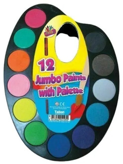 Jumbo Kinderverf Pallet - 12 Kleuren - 3+ Jaar