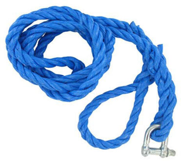 Jumbo sleepkabel 3000 KG,  1 D sluiting en 1 lus, 3,5-4m inclusief rode veiligheidsvlag