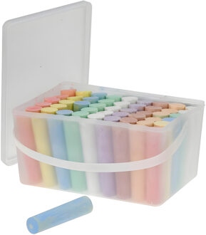 Jumbo stoepkrijt - 54x stuks - multicolor - krijt - kleuren/tekenen