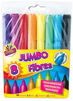 Jumbo Viltstiften Set - 8 Stiften - 3+ Jaar