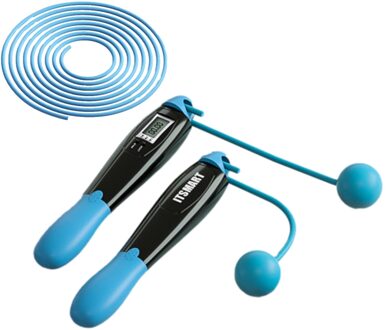 Jump Rope With Electronic Counter Adjustable Fast Speed Counting Skipping Rope Jumping Wire Workout Equipments Blauw