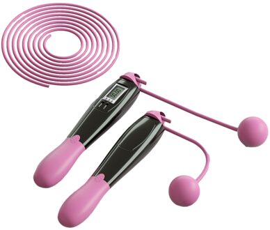Jump Rope With Electronic Counter Adjustable Fast Speed Counting Skipping Rope Jumping Wire Workout Equipments Licht Roze