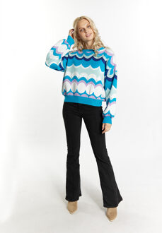 Jumper Dames Blauw Veelkleurig - M/L