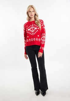 Jumper Dames rood wit - maat XS/S Wit/Rood