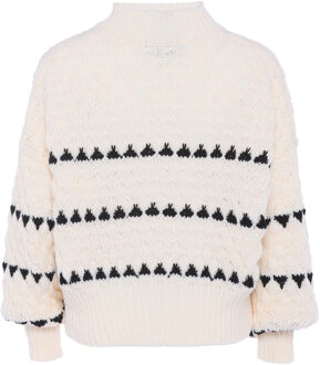 Jumper Dames wolwit Gebroken wit