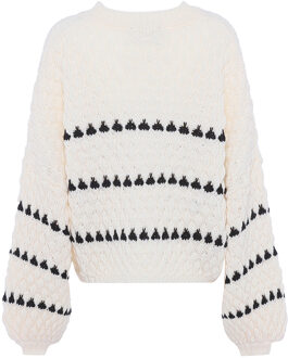 Jumper Dames wolwit Gebroken wit