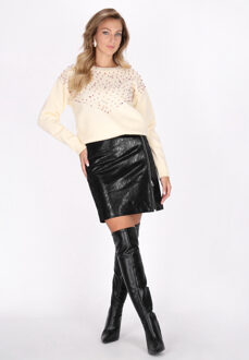 Jumper Dames wolwit Gebroken wit