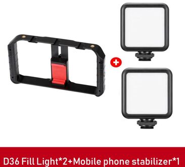 Jumpflash Statief Telefoon Stabilizer Houder Condensator Microfoon Led Licht Invullen Voor Professionele Foto Video Selfie Camera Telefoon