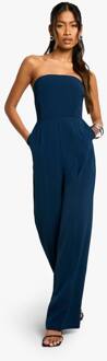 Jumpsuit Met Wijde Pijpen En Bandeau, Navy - 40