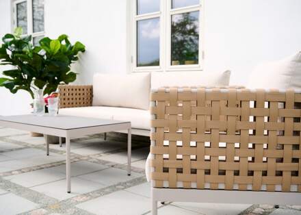 June 4 delige tuin loungeset beige - met zitkussens