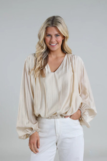 June top silky light sand Wit - XS