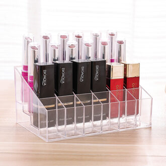 Junejour 24 Grid Acryl transparante Make-Up Organizer Opbergdozen Make Up Organizer lipstick houder Sieraden Doos Houder Display