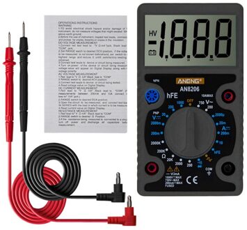Junejour Draagbare Digitale Multimeter Tester Grote Scherm Pocket Multimeter Weerstand Backlight Ac/Dc Amperemeter Voltmeter Ohm