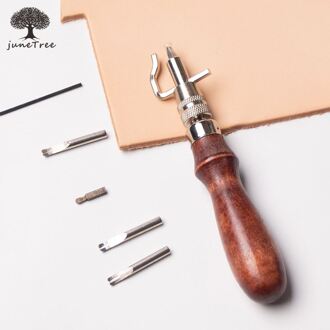 Junetree 1 Set Lederen craft Verstelbare Stiksels en Groover Crease Leather Tool DIY Leer Stiksels Tool Naaien Gereedschap Acces